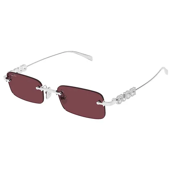 Kính Mát Nam Gucci GG1808S 004 Silver Red Sunglasses Màu Bạc Đỏ
