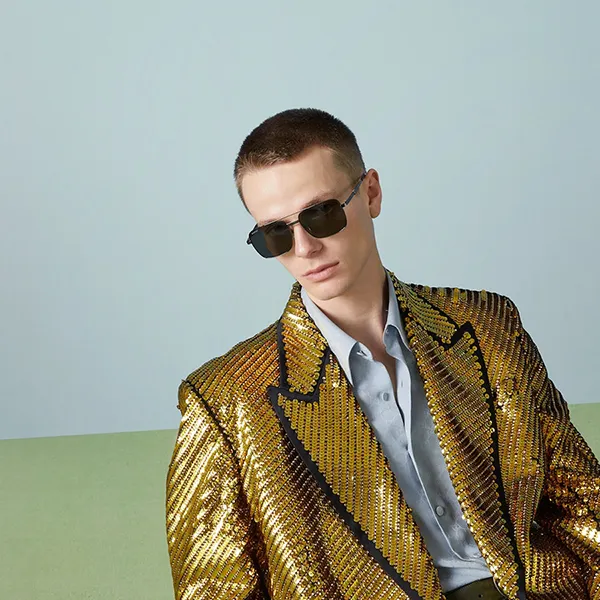 Kính Mát Nam Gucci Square Frame Sunglasses GG1441S Màu Xám - Kính mắt - Vua Hàng Hiệu