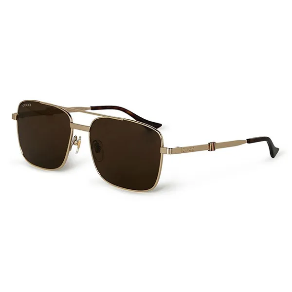 Kính Mát Nam Gucci Square Frame Sunglasses Màu Nâu