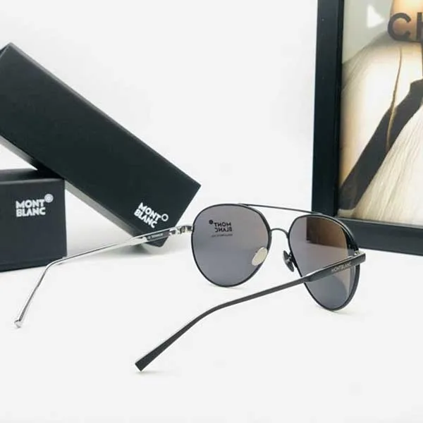Kính Mát Nam Montblanc MB644S Titanium Black Silver Màu Đen