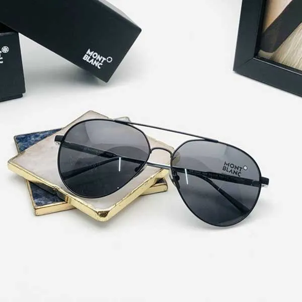 Kính Mát Nam Montblanc MB644S Titanium Black Silver Màu Đen