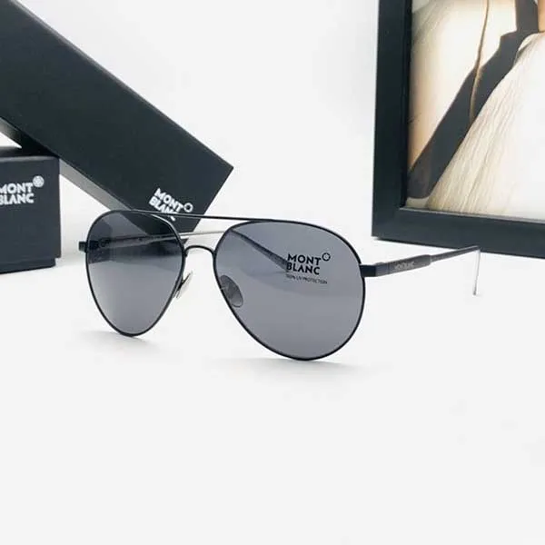Kính Mát Nam Montblanc MB644S Titanium Black Silver Màu Đen