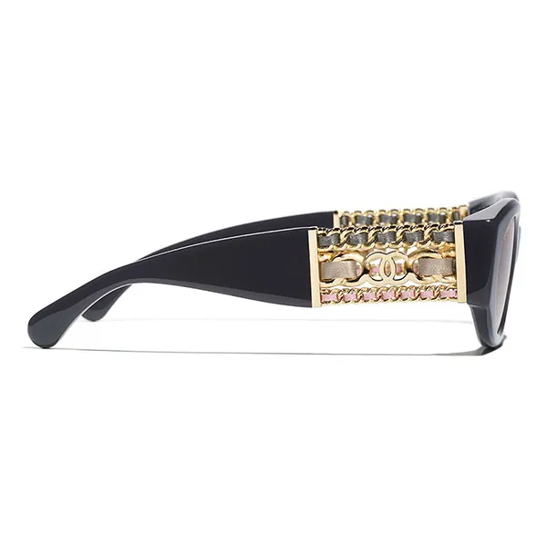 Kính Mát Nữ Channel Oval Sunglasses 0CH5536Q 17168H Màu Hồng Đen