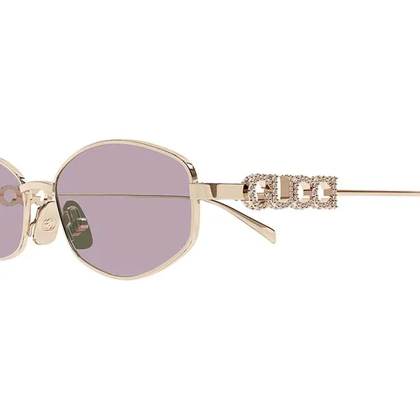 Kính Mát Nữ Gucci GG1802S 003 Gold Violet Sunglasses Màu Tím