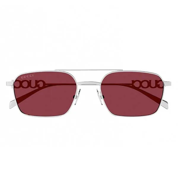 Kính Mát Nữ Gucci GG1804S 004 Silver Red Sunglasses Màu Bạc Đỏ