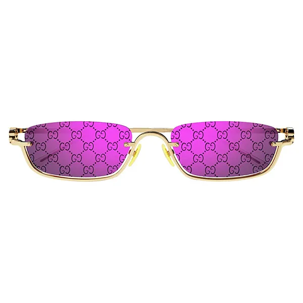 Kính Mát Nữ Gucci Gold Rectangular Sunglasses GG1278S 005 Màu Tím Vàng