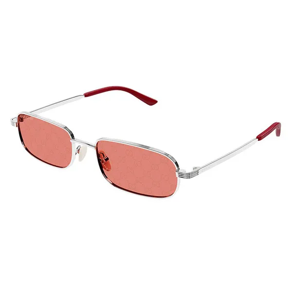 Kính Mát Nữ Gucci Lettering Sunglasses GG1457S 004 Màu Đỏ Bạc