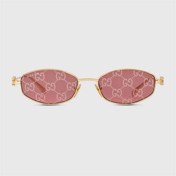Kính Mát Nữ Gucci GG1802S Oval Frame Sunglasses Gold Red Màu Vàng Đỏ - Kính mắt - Vua Hàng Hiệu