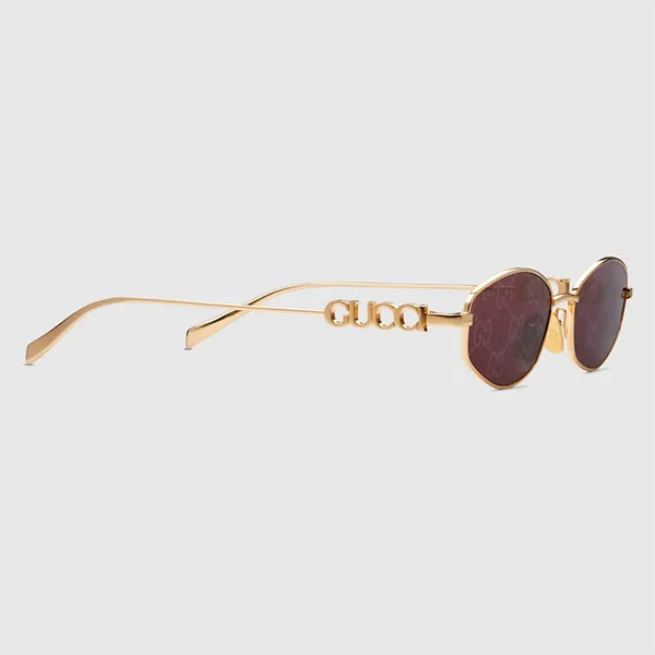 Kính Mát Nữ Gucci GG1802S Oval Frame Sunglasses Gold Red Màu Vàng Đỏ - Kính mắt - Vua Hàng Hiệu