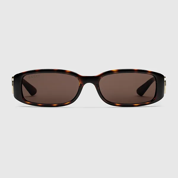 Kính Mát Nữ Gucci Rectangular Frame Sunglasses GG1661S Màu Nâu Havana