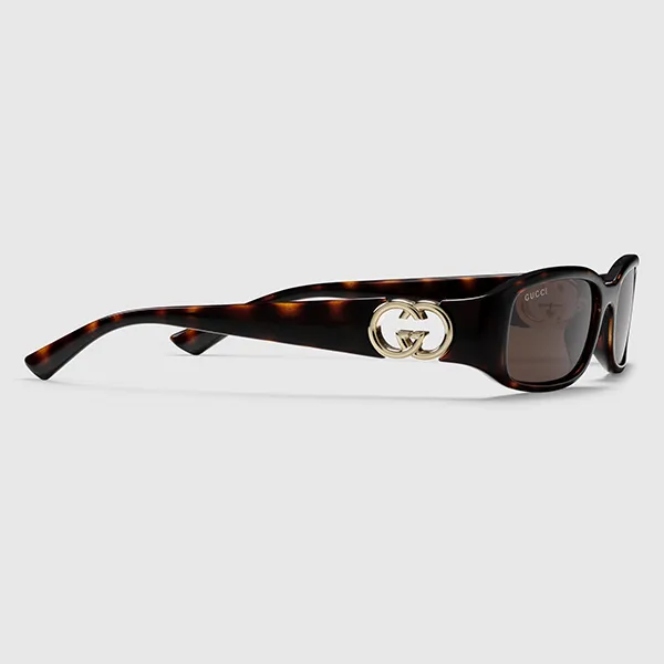 Kính Mát Nữ Gucci Rectangular Frame Sunglasses GG1661S Màu Nâu Havana