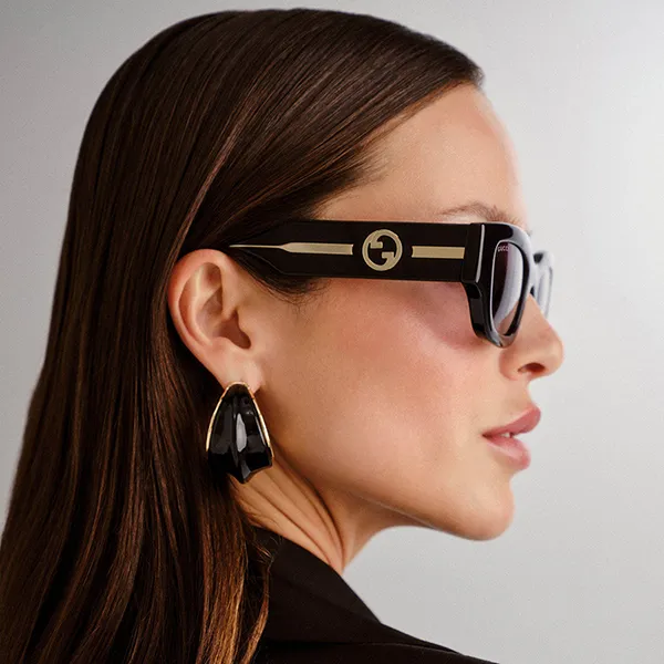Kính Mát Nữ Gucci Sunglasses GG1558SK 001 Màu Xám/Đen