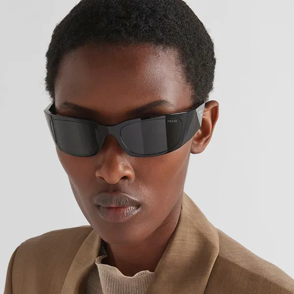 Kính Mát Prada Sunglasses PRA14S Màu Xám/Đen