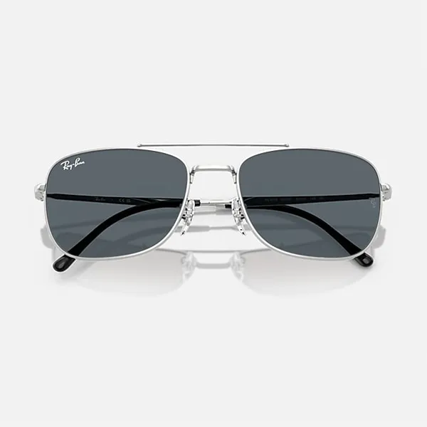 Kính Mát Rayban Green Polar Lenses Sunglasses RB3755 003/R5 Màu Bạc Xanh - Kính mắt - Vua Hàng Hiệu