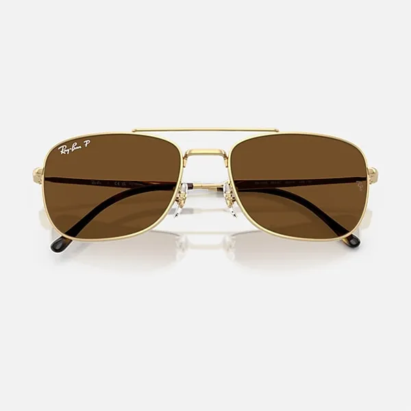 Kính Mát Rayban Polar Brown Lenses Sunglasses RB3755 001/57 Màu Vàng Nâu
