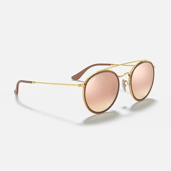 Kính Mát Rayban Round Double Bridge Sunglasses RB3647N 001/7O Màu Hồng - Kính mắt - Vua Hàng Hiệu