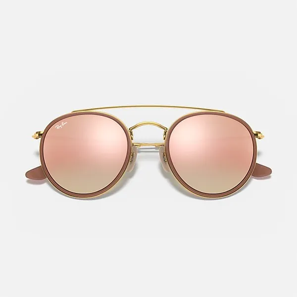Kính Mát Rayban Round Double Bridge Sunglasses RB3647N 001/7O Màu Hồng - Kính mắt - Vua Hàng Hiệu