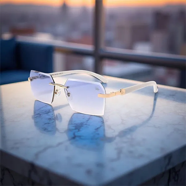 Kính Mát Unisex Belvoir&Co Kennedy Gold Bleu White Sunglasses Màu Xanh Blue Size 60 - Kính mắt - Vua Hàng Hiệu
