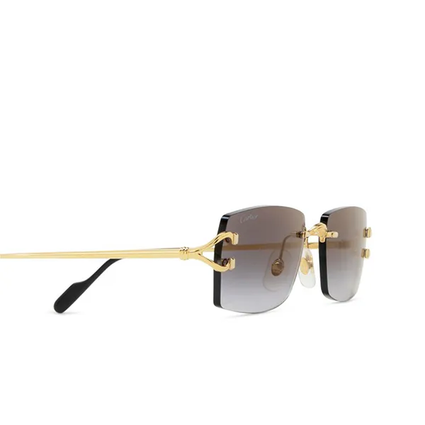 Kính Mát Unisex Cartier CT0550S 001 56 Sunglasses Màu Xám Vàng - Kính mắt - Vua Hàng Hiệu