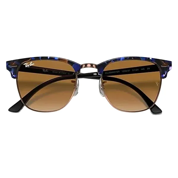Kính Mát Unisex Rayban Clubmaster Fleck RB3016 125651 Màu Đen Nâu Size 49