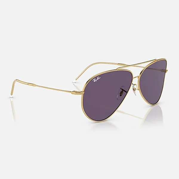 Kính Mát Unisex Rayban Sunglasses Aviator Reverse RBR0101S 001/1A Violet Màu Tím Vàng Size 59 - Kính mắt - Vua Hàng Hiệu