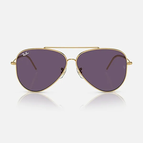 Kính Mát Unisex Rayban Sunglasses Aviator Reverse RBR0101S 001/1A Violet Màu Tím Vàng Size 59 - Kính mắt - Vua Hàng Hiệu