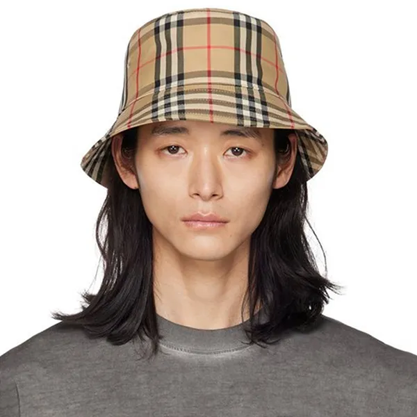 Mũ Burberry Vintage Check Technical Cotton Bucket Hat 8026927 Màu Beige Size L - Mũ nón - Vua Hàng Hiệu