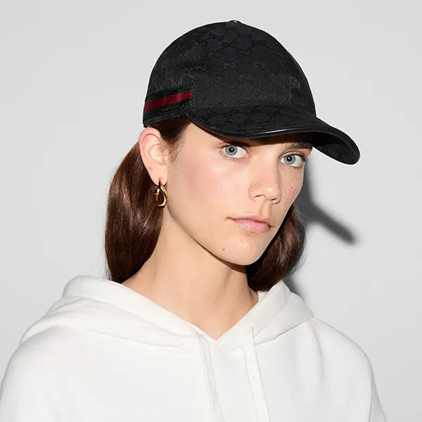 Mũ Gucci Original GG Canvas Baseball Cap With Detail 200035 KQWBG 1060 Màu Đen Size S - Mũ nón - Vua Hàng Hiệu