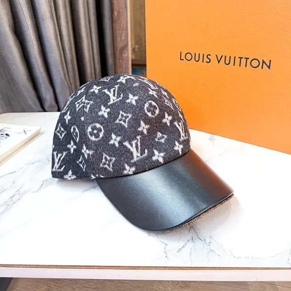 Mũ Louis Vuitton LV M76712 Cap Carry On Casket Monogram Hat Cap Wool/ Leather Màu Xám Đen