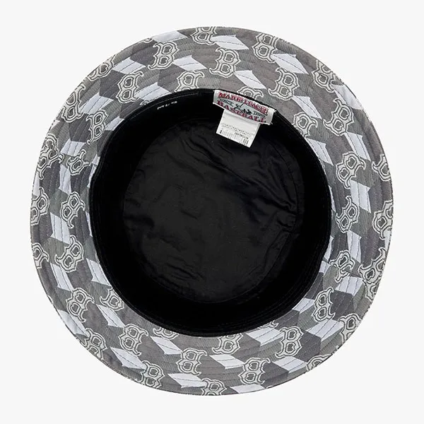 Mũ MLB Cube Monogram Bucket Hat Boston Red Sox 3AHTM033N-43GRS Màu Xám - Mũ nón - Vua Hàng Hiệu