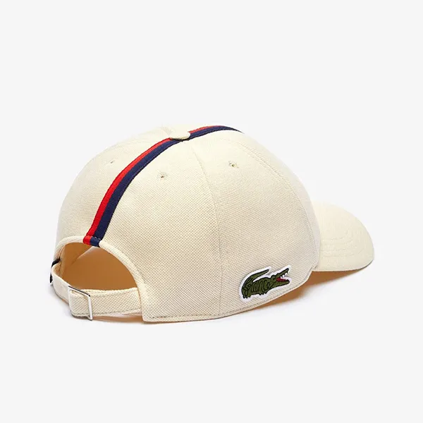 Mũ Nam Lacoste Tricolor Band Cotton Piqué Cap RK9394-056 Màu Kem - Mũ nón - Vua Hàng Hiệu