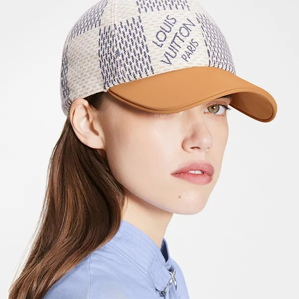 Mũ Nữ Louis Vuitton LV Damier Azur Cap Azure Blue M77447 Màu Be Phối Xanh - Mũ nón - Vua Hàng Hiệu