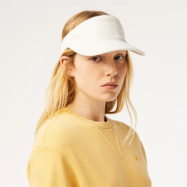 Mũ Nửa Đầu Lacoste Cotton Piqué Visor RK6002 54G 70V Màu Trắng