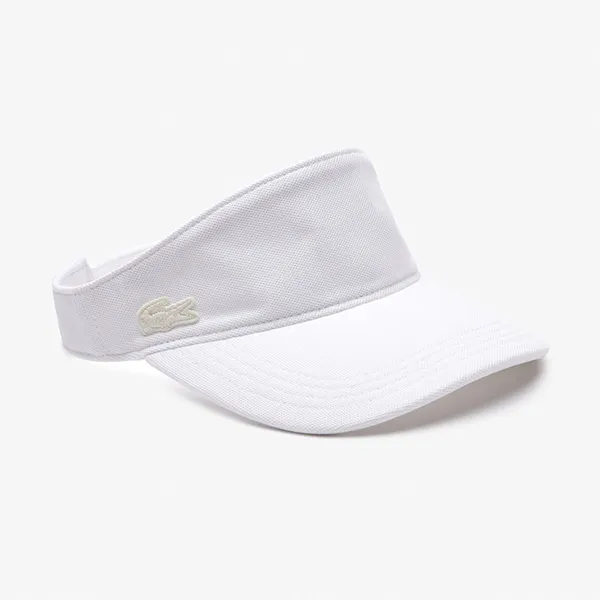Mũ Nửa Đầu Lacoste Cotton Piqué Visor RK6002 54G 70V Màu Trắng