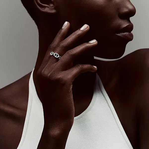 Nhẫn Nữ Hermès Chaine D'ancre Enchainee Ring, Small Model Màu Bạc - Trang sức - Vua Hàng Hiệu