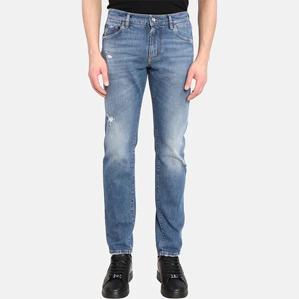 Quần Jean Nam Dolce & Gabbana D&G Wash Rách 2 Đùi Slim GY07CD G8HA9 Màu Xanh Size 44 - Thời trang - Vua Hàng Hiệu