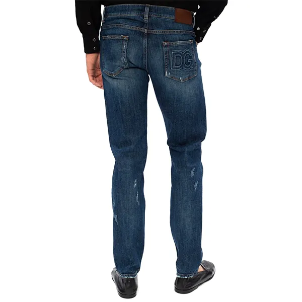 Quần Jean Nam Dolce & Gabbana D&G Stonewashed Jeans Màu Xanh - Thời trang - Vua Hàng Hiệu