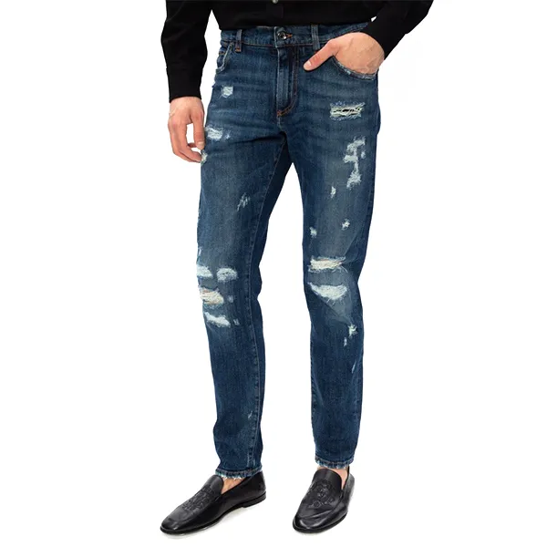 Quần Jean Nam Dolce & Gabbana D&G Stonewashed Jeans Màu Xanh - Thời trang - Vua Hàng Hiệu