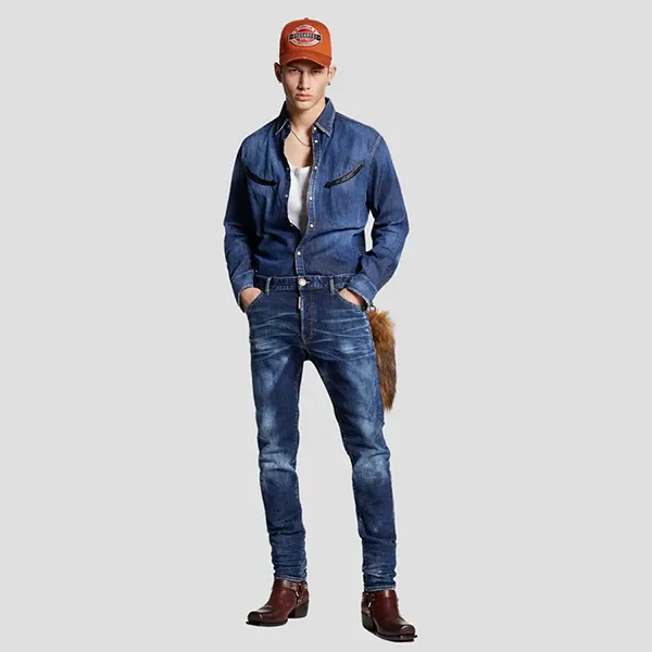 Quần Jean Nam Dsquared2 Cool Guy S74LB1336 Màu Xanh Navy Size 46