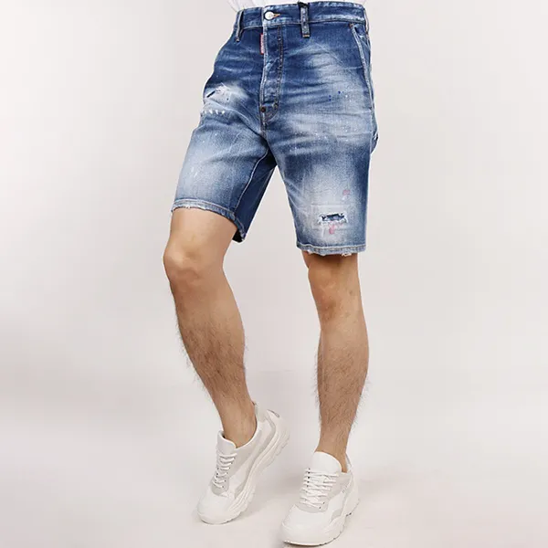 Quần Short Nam Dsquared2 Red Tab S74MU0674 Màu Xanh Size 48