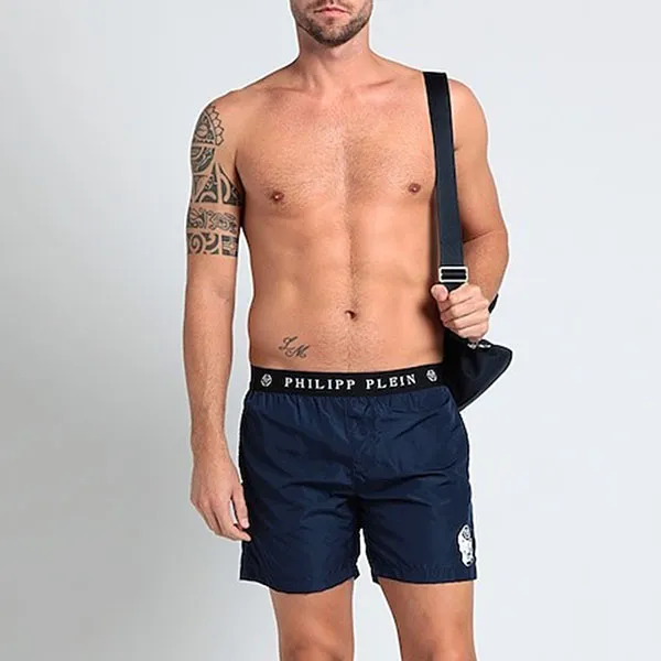Quần Short Nam Philipp Plein CUPP14M01 Màu Xanh Navy Size S
