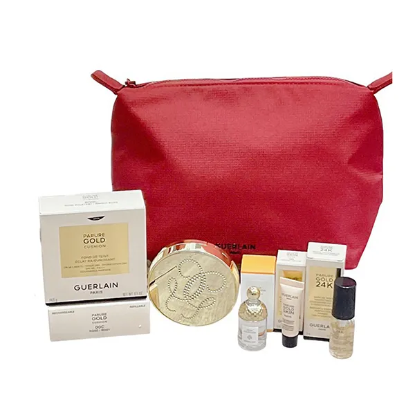 Set Trang Điểm Và Nước Hoa Guerlain Parure Gold Cushion SPF 40 PA+++ Tone 00C (5 Món)