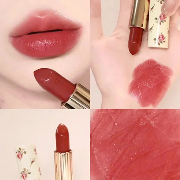Son Gucci Rouge À Lèvres Voile Lipstick 505 Janet Rust Màu Đỏ Hồng Cam 3.5g