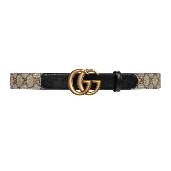 Thắt Lưng Gucci Double G Buckle GG Belt 625839-92TLT-9769 Màu Đen - Be Size 80 - Thắt lưng - Vua Hàng Hiệu