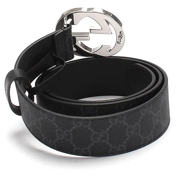 Thắt Lưng Gucci Sprim Canvas Belt G Buckle Màu Đen Size 85