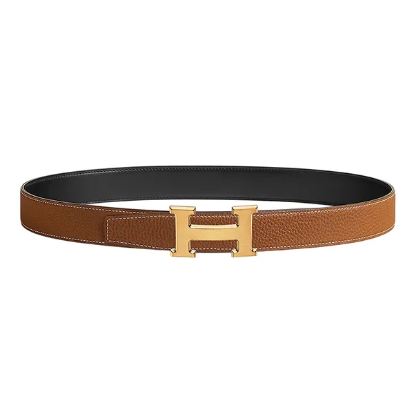 Thắt Lưng Hermès H Belt Buckle & Reversible Leather Strap 32mm Màu Nâu Đen Size 85