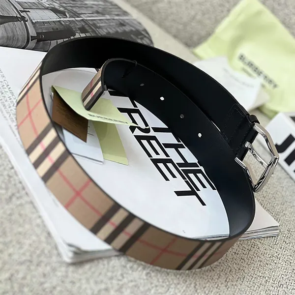 Thắt Lưng Nam Burberry Vintage Beige Belt 80527821 Màu Be Kẻ Size 85