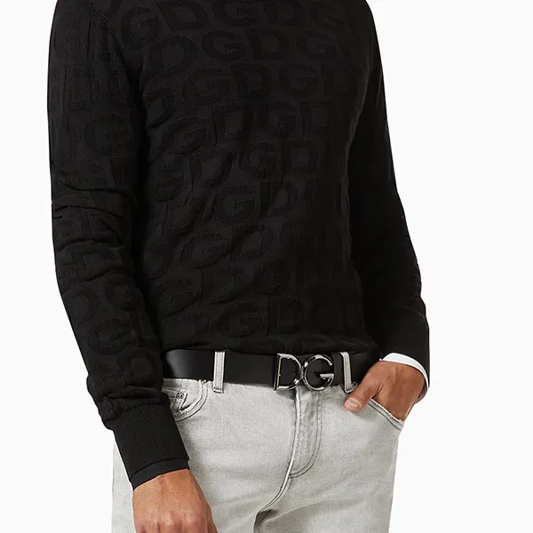 Thắt Lưng Nam Dolce & Gabbana D&G Belt With DG Logo In Leather Màu Đen Size 95 - Thắt lưng - Vua Hàng Hiệu