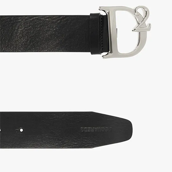 Thắt Lưng Nam Dsquared2 Men's Nero Metal Buckle Belt BEM0393 Màu Đen - Bạc Size 90 - Thắt lưng - Vua Hàng Hiệu