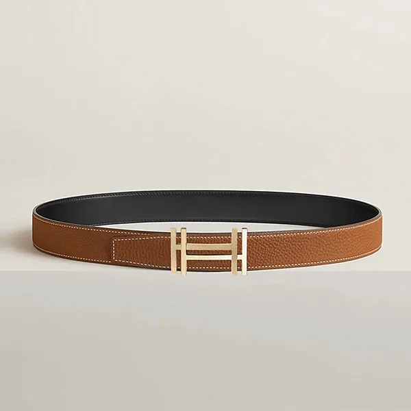 Thắt Lưng Nam H Au Carre Belt Buckle & Reversible Leather Strap 32mm Màu Nâu Đen Size 85 - Thắt lưng - Vua Hàng Hiệu
